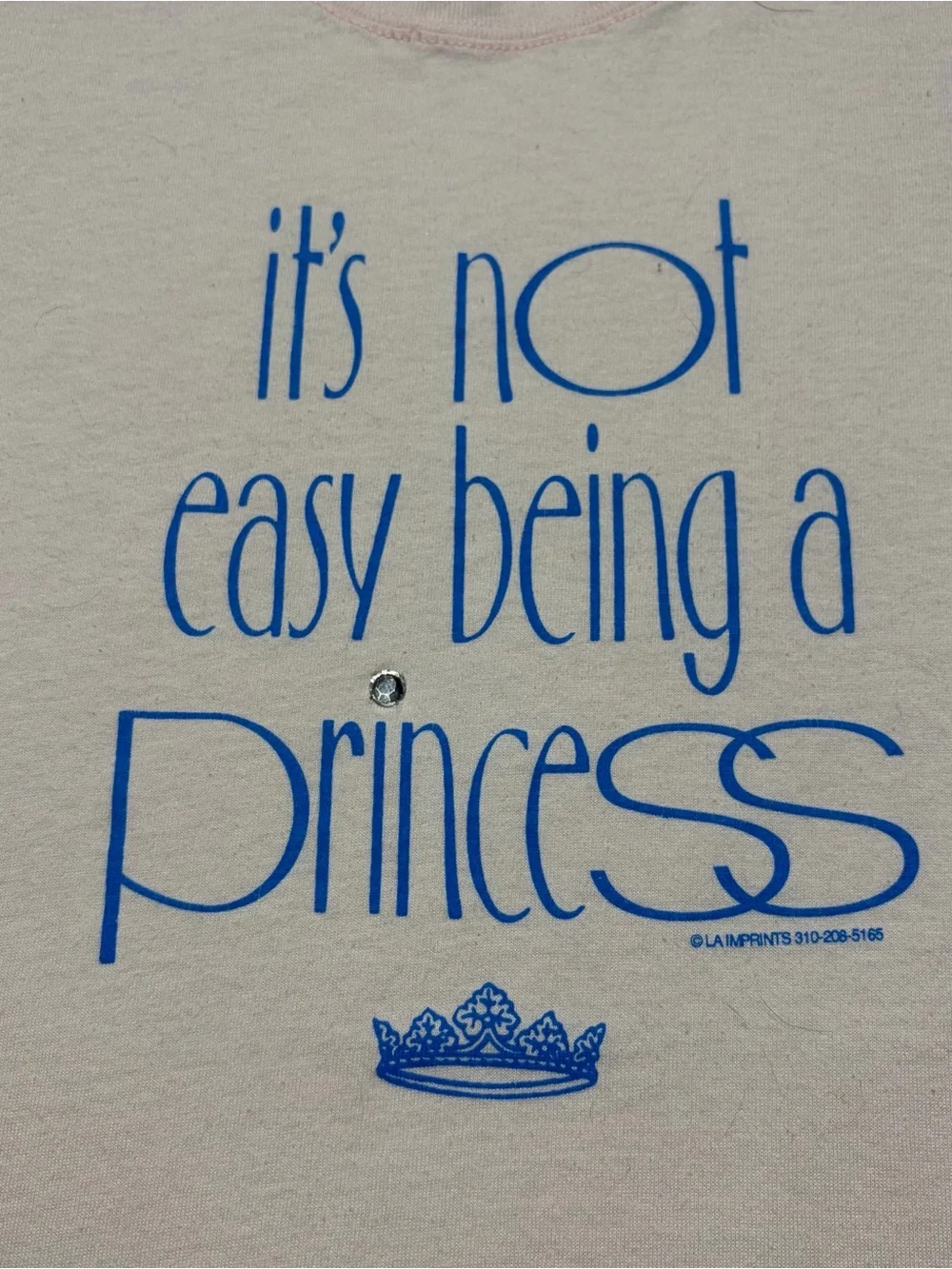 VTG 90s Princess Crown TShirt Light Pink Size M